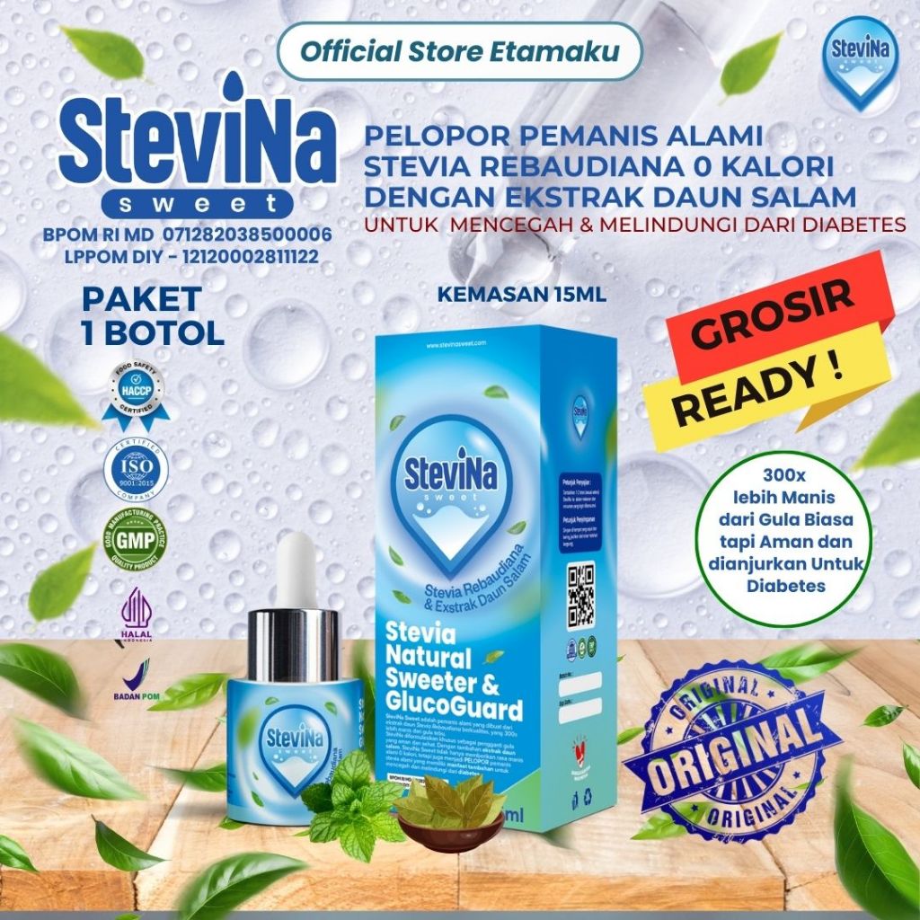 

Stevina Sweet Pemaniis Alami 0 Kalori plus Herbal Daun salam Pengganti Gula Untuk Mencegah Diabetes 1 Botol 15ml/BOTOL