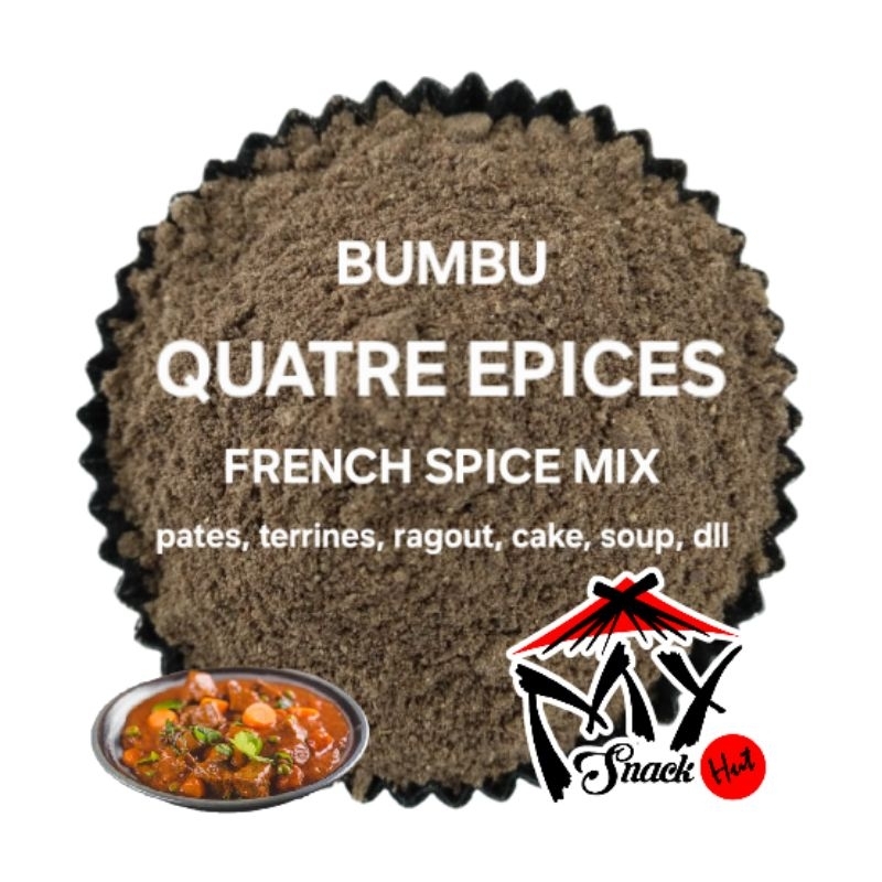 

QUATRE EPICES 25GR BUMBU REMPAH MIXED FOUR 4 SPICE PRANCIS FRENCH SUP SOUP STEW RAGOUT PATE SEASONING