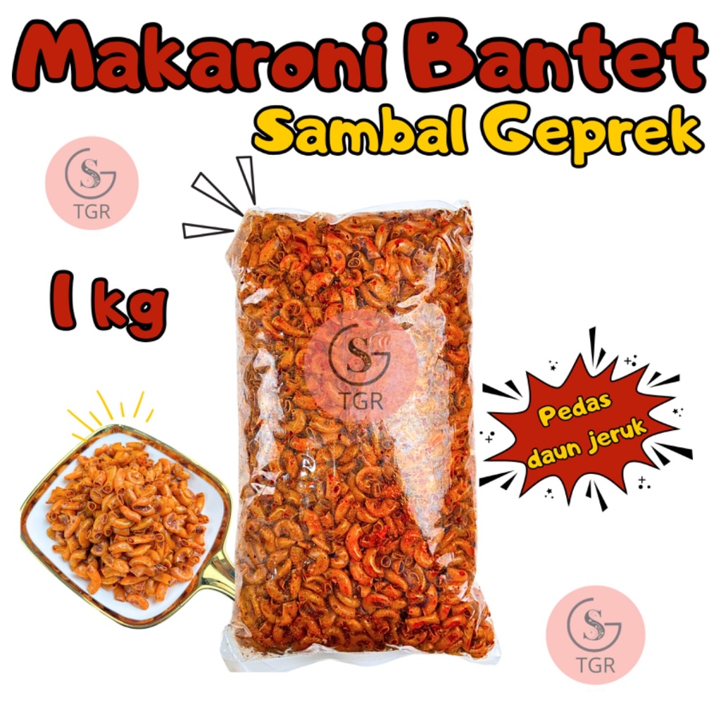 

1 KG Makaroni Bantet Sambal Geprek Pedas Daun Jeruk