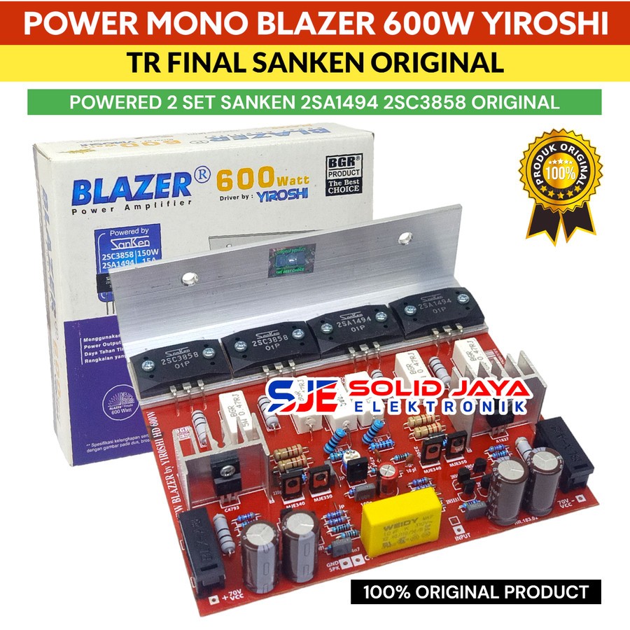 KIT POWER BLAZER BY YIROSHI 600W MONO 600 WATT TR FINAL SANKEN ASLI JAPAN 2SC3858 2SA1949 C3858 A194