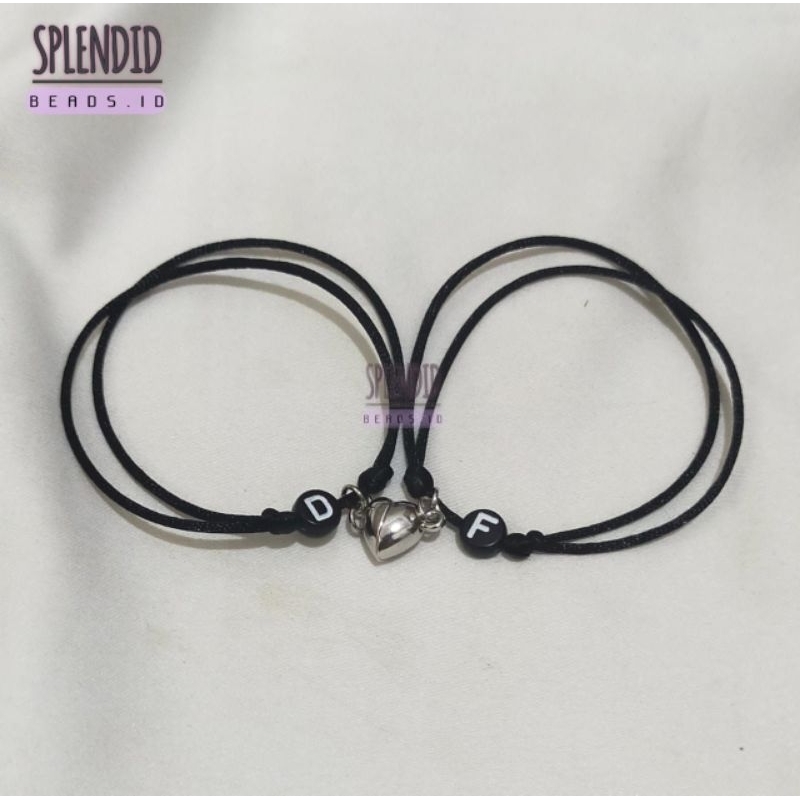 Gelang Couple Inisial + Magnet | Gelang Persahabatan