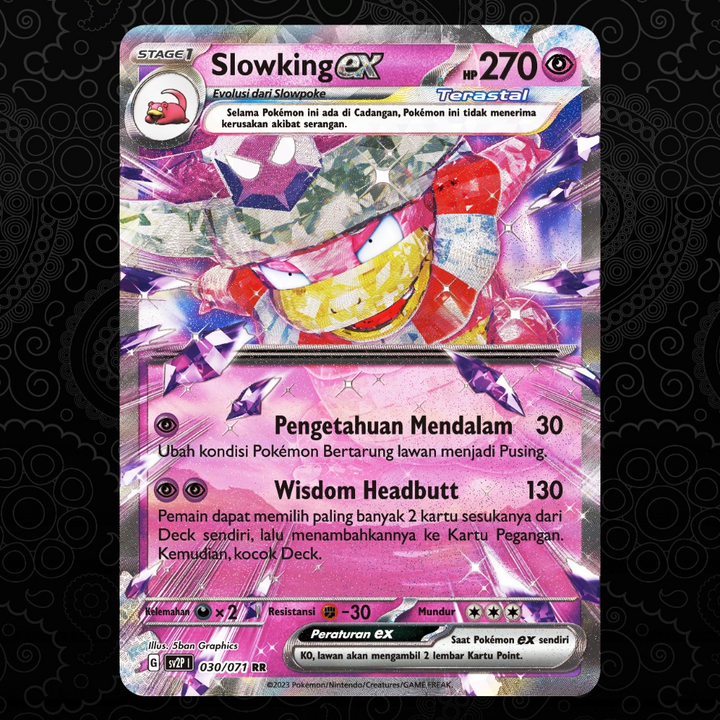 Slowking EX TERASTAL RR Pokemon PSIKIS KARTU TCG INDONESIA ( Sleeve )