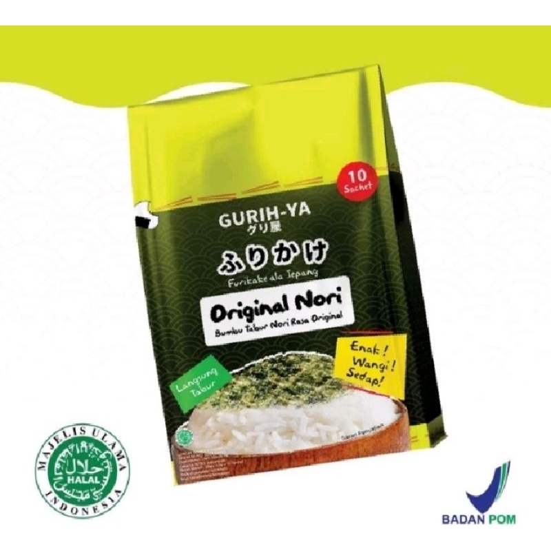 

Gurih Ya Original Nori Seaweed Gusset Isi 10 Sachet x 5.5gr Seasoning Abon Rumput Laut Original