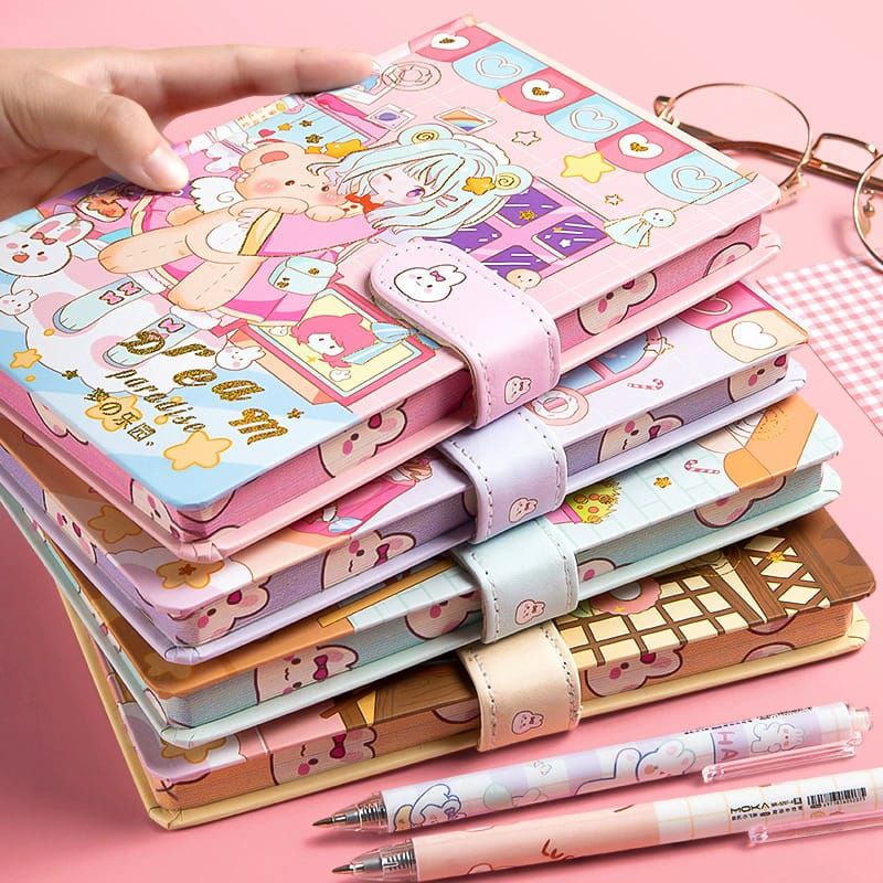 

buku jurnal diary A5 karakter notebook magnetic catatan harian lucu