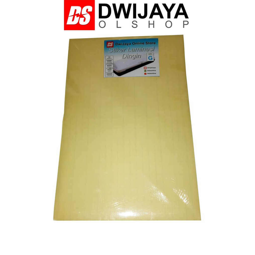 

DWIJAYAOLSHOP - Stiker Laminasi Dingin F4 Plastik Nobrand Glossy Doff