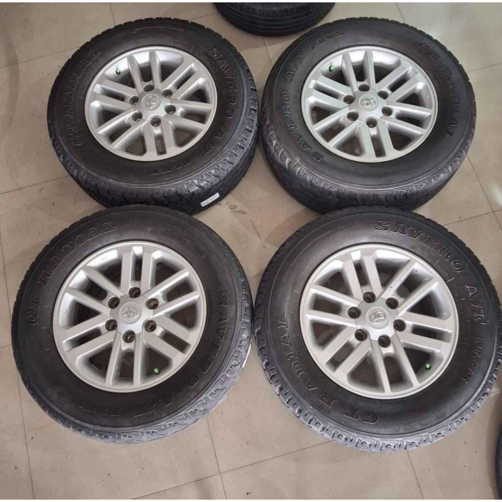 VELG MOBIL ORIGINAL BEKAS STD FORTUNER R17X7,5 6X139,7 ET30 SILVER +BAN GT(3) 265 65 R17 PMP KE MOBI