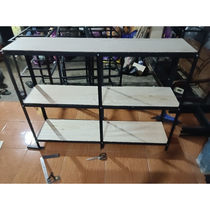 rak toko P130cm L30cm T100cm 3 susun menggunakan kaki 6 / rak aquarium / rak serbaguna / rak besi  /