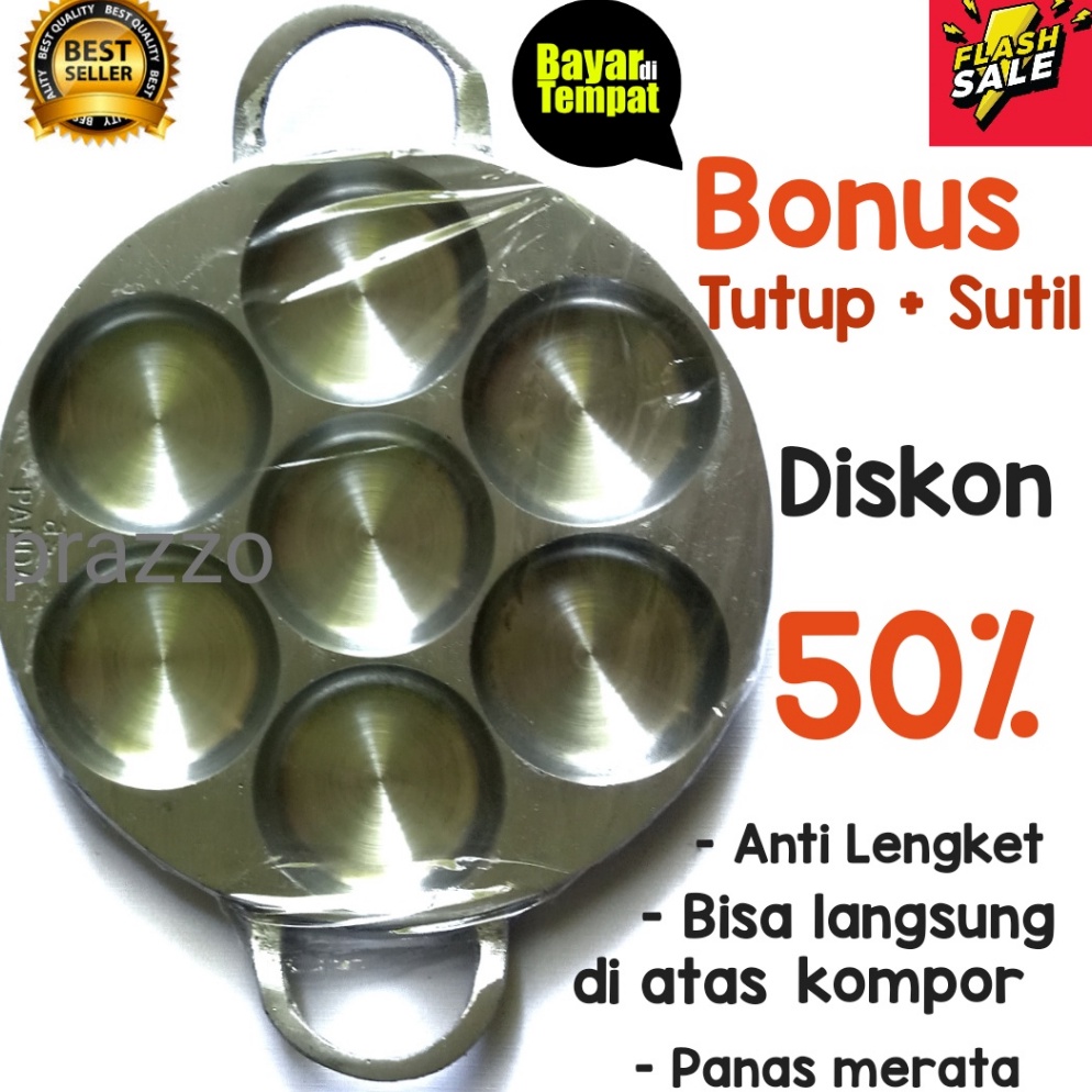 Stok baru Cetakan Kue Lumpur Bikang Martabak Mini Cilor Maklor Kamir Free Tutup dan Sutil