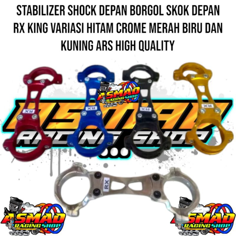 STABILIZER SHOCK DEPAN BORGOL SKOK DEPAN RX KING VARIASI HITAM CROME ARS High Quality