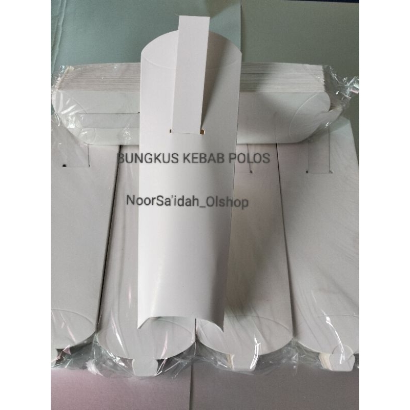

100 pcs Kemasan Kebab Tarikan Polos bahan ivory putih