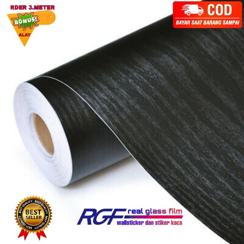 HPL STIKER MOTIF KAYU WARNA HITAM/HPL STIKER DINDING/HPL STIKER LANTAI/HPL STIKER DAUN PINTU/HPL STI
