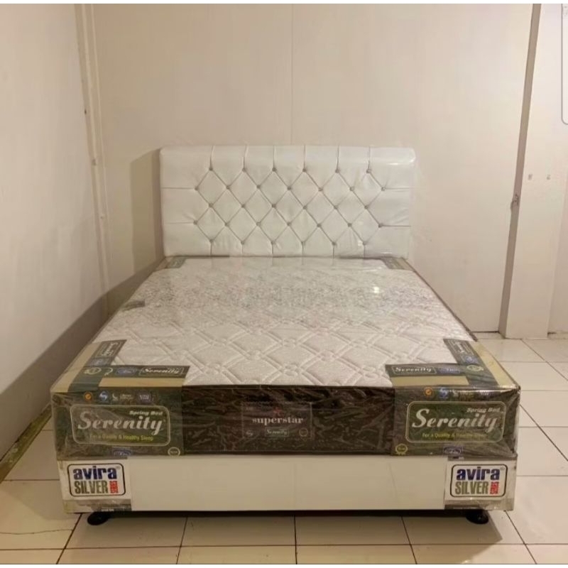 SPRINGBED SERENITY SET DIPAN MINIMALIS NO.2 UKURAN 160X200 CM (NOTA)