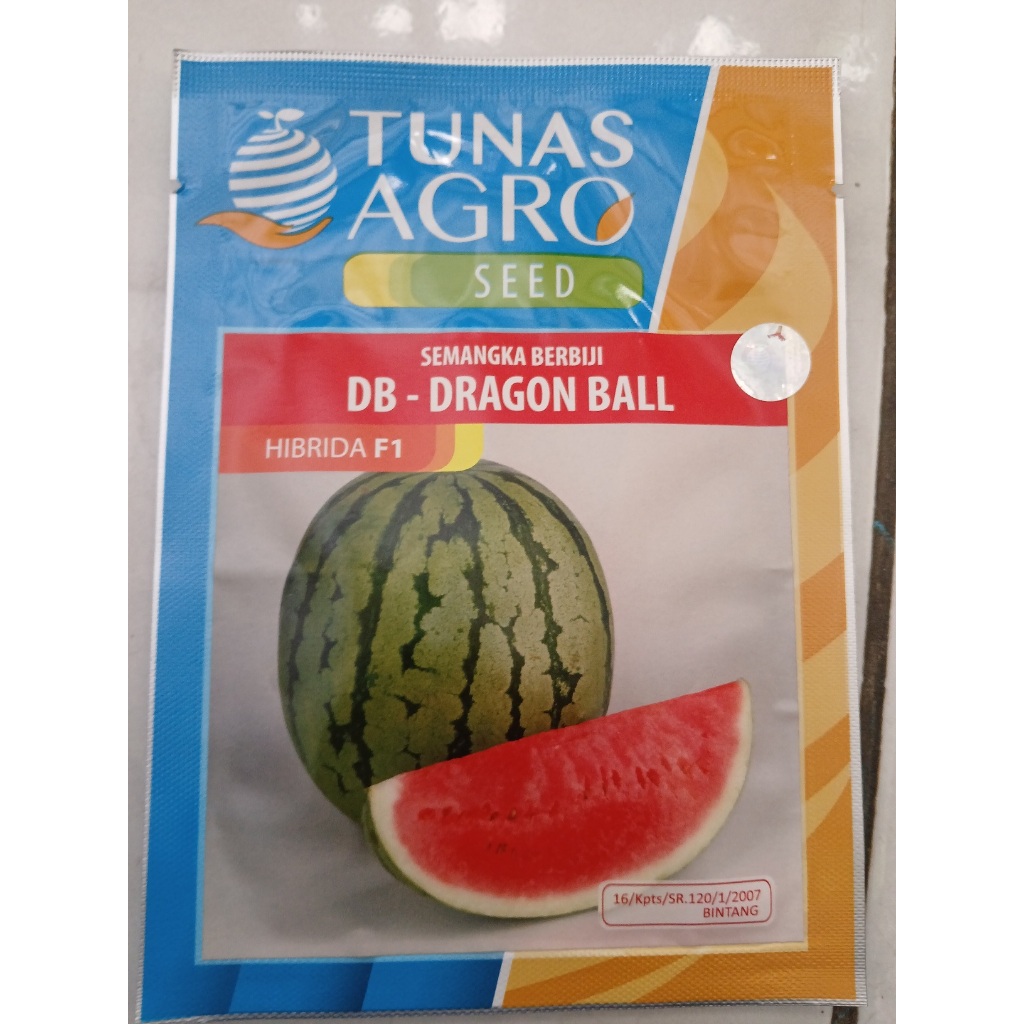 Bibit / Benih Semangka Berbiji DB DRAGON BALL F1 - Tunas Agro - 20gr
