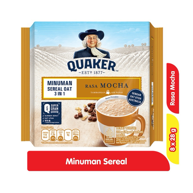 

Quaker Oats 3 in 1 Mocha Bag 8 x 28 gram
