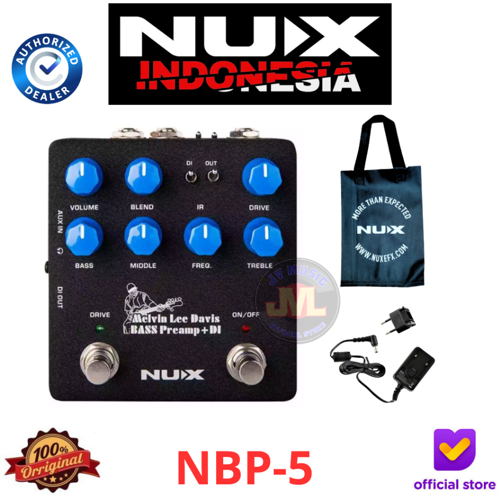 Nux NBP5 Melvin Lee Davis Bass Preamp + DI Nux NBP-5 Efek Gitar Bass