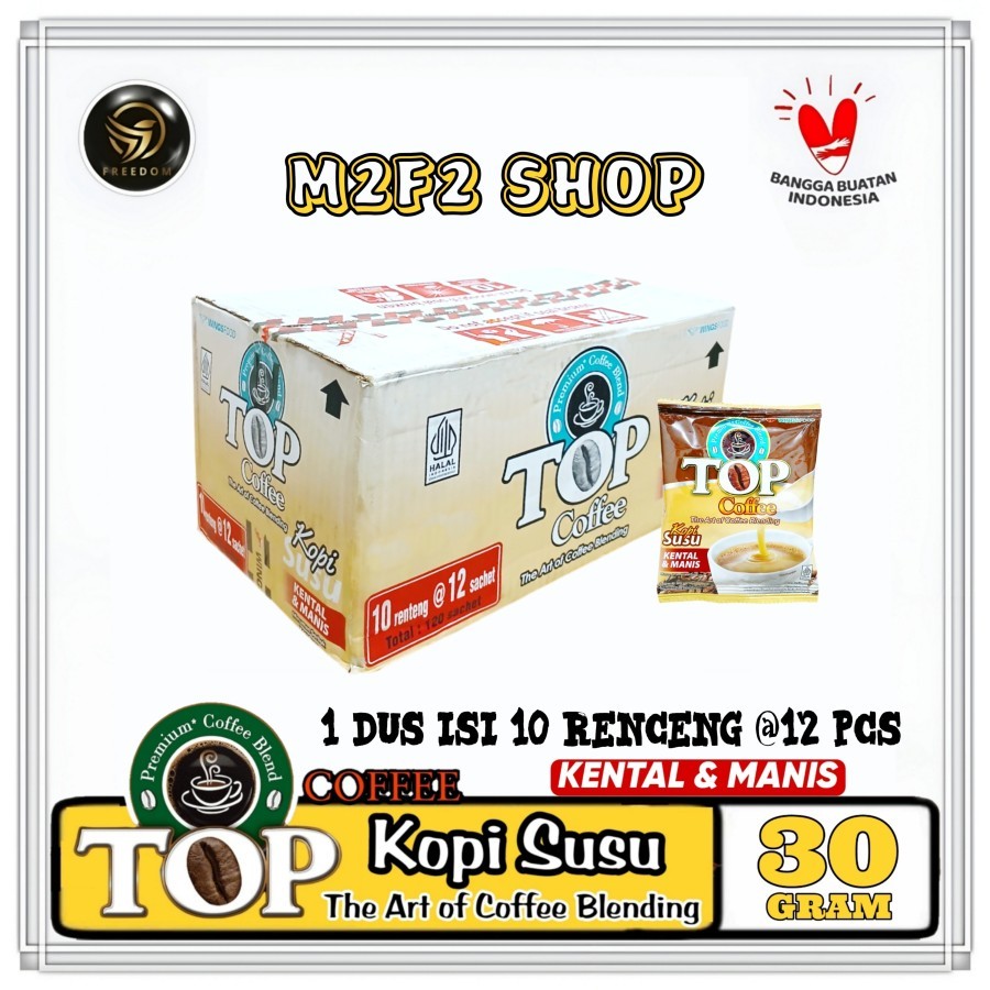

TOP Premium Coffee Blend Kopi Serbuk Susu Kental & Manis Sachet - 30 gr (Kemasan Karton)