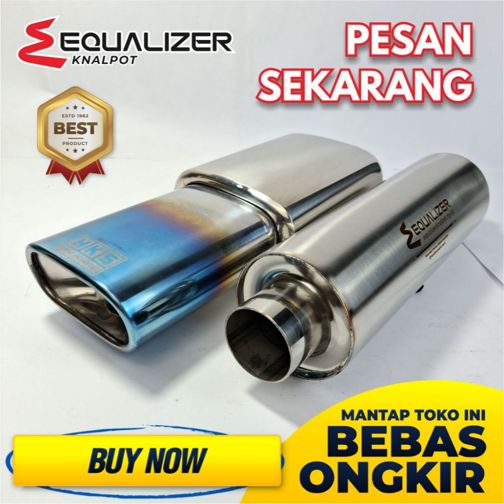 Knalpot Mobil Racing Mobil HKS Kotak Blue + Resonator Tube Brio ,  Avanza ,  Sigra ,  Rush ,  Calya 