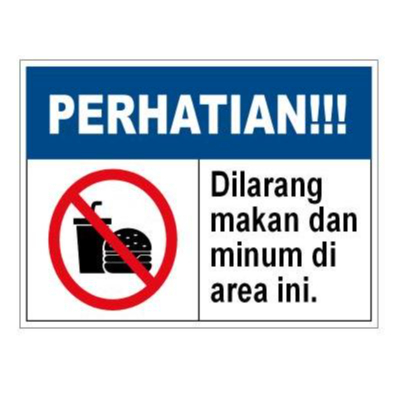 

STIKER SIGN VINYL DILARANG MAKAN DAN MINUM DI AREA INI 20 X 15 CM - SIAP KIRIM