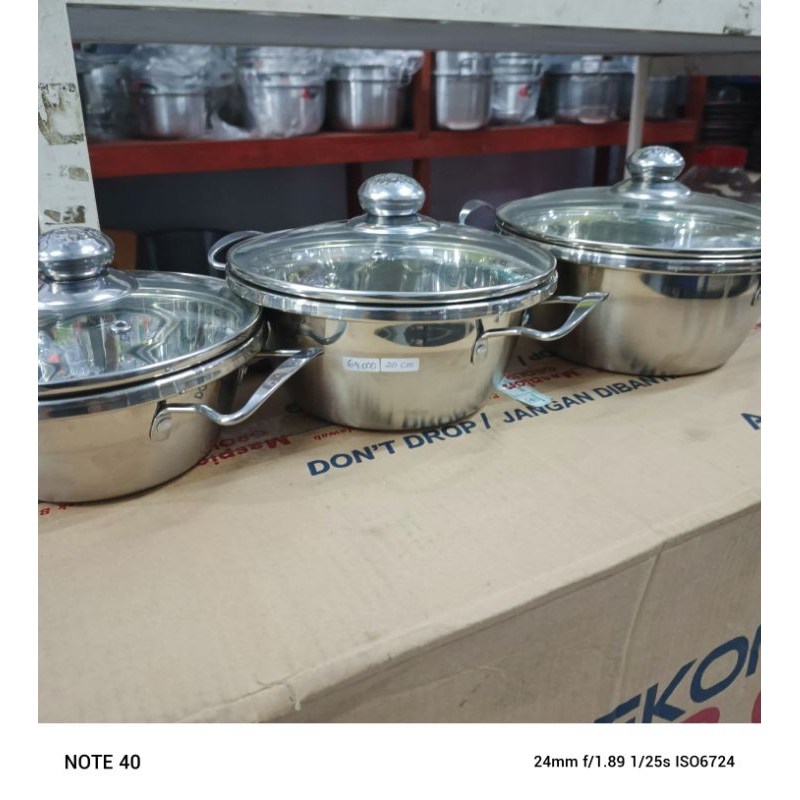 Panci stainless Tebal q2 panci saji stainless tebal panci unik