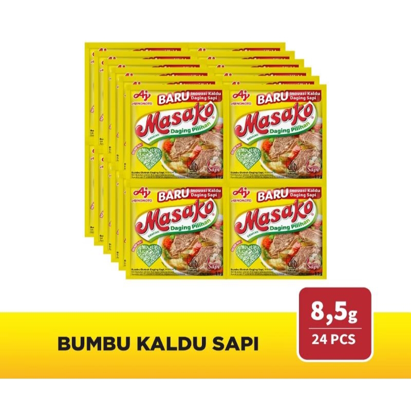 

MASAKO BUMBU KALDU PENYEDAP RASA SAPI ISI 24 PCS