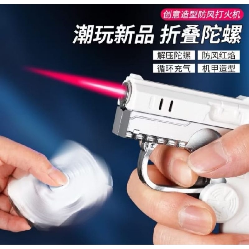 Korek Api Bara Bermotif Unik, Korek Pistol Mainan Spiner