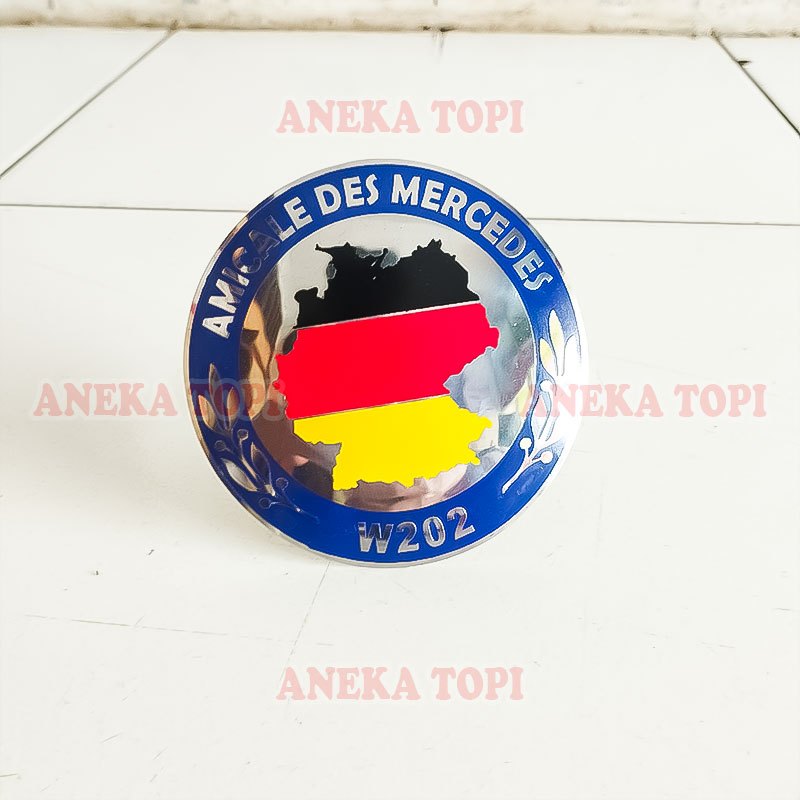 Emblem Grill Amicale Des Mercedes W202 Warna Biru Aksesoris Tempelan Mobil - Aneka Topi