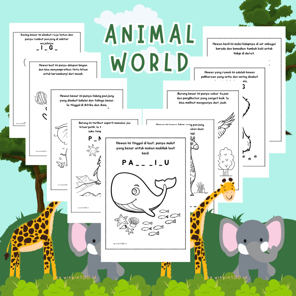

Lembar Mewarnai Anak-Anak A4 dan A5 100 gsm | Coloring sheets A4 dan A5 100 gsm | Bahasa Indonesia
