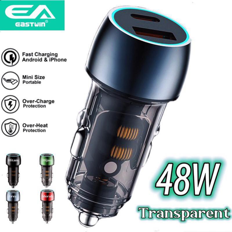 Sii Car Charger Transparan Adaptor Charger HP Untuk Mobil Motor AN-26M