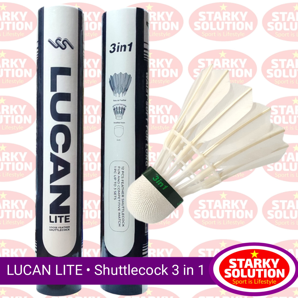 Shuttlecock LUCAN LITE 3 in 1 Badminton Kok Bulutangkis Kock 3in1 Original