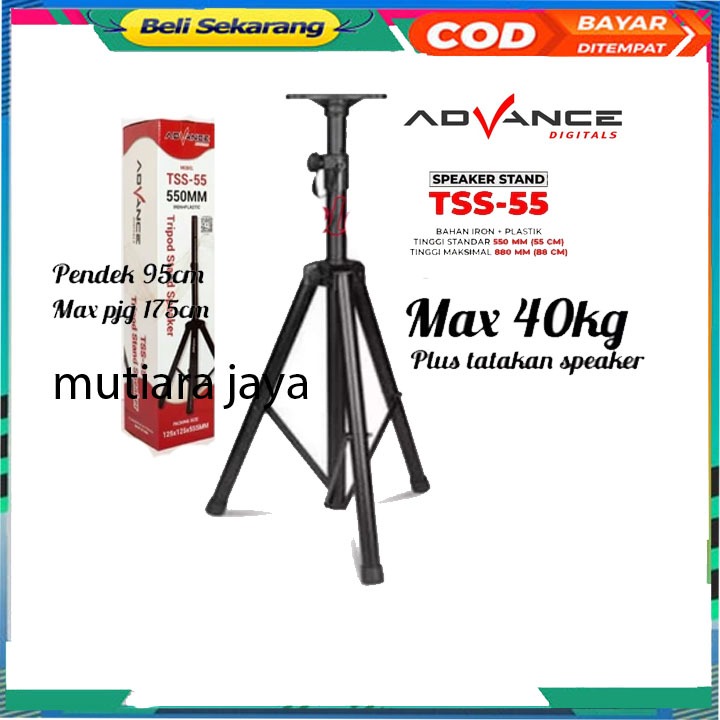 Advance Stand Speaker Tiang Tripod Speaker Besi Tinggi 100-171cm TSS95 promo terlaris new