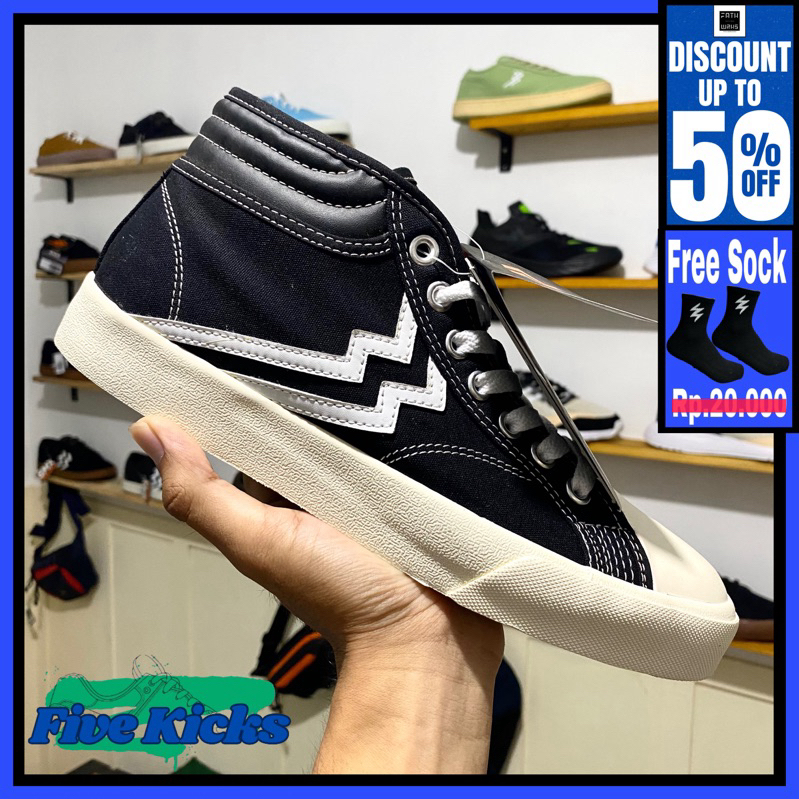 Sepatu Geoff Max Original - Maverick Mid Black White | Sepatu Unisex