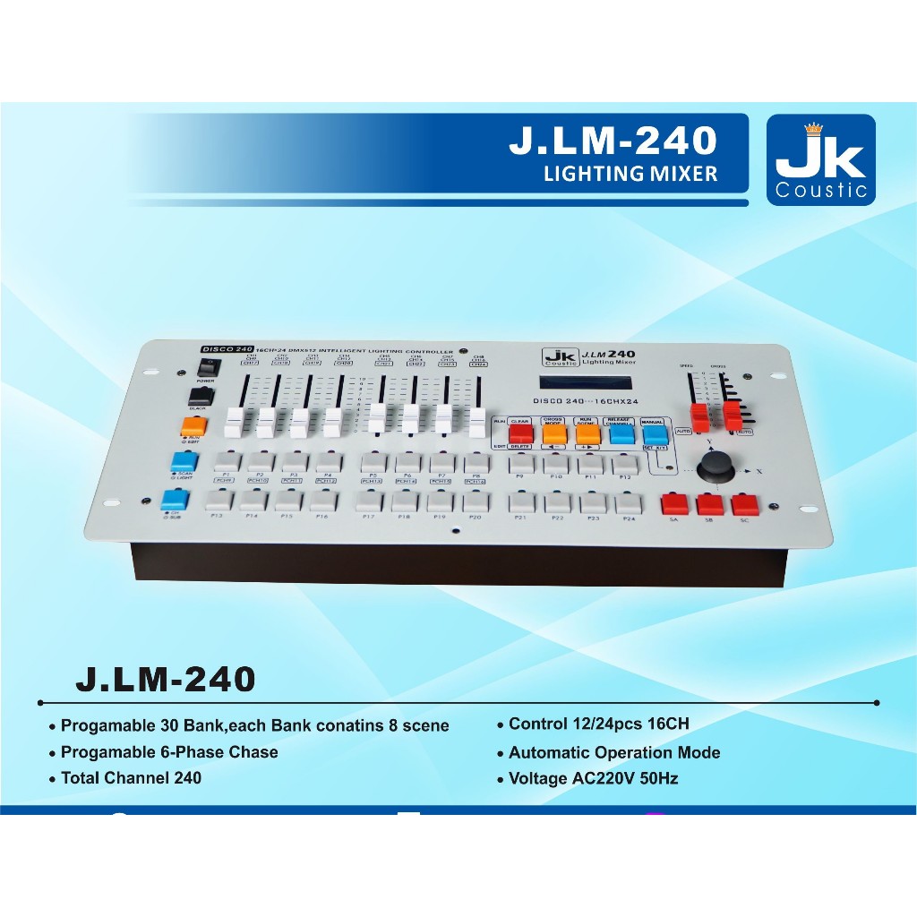 Lighting Mixer Jk Coustic J.LM-240 Mixer Lighting 240 Channel