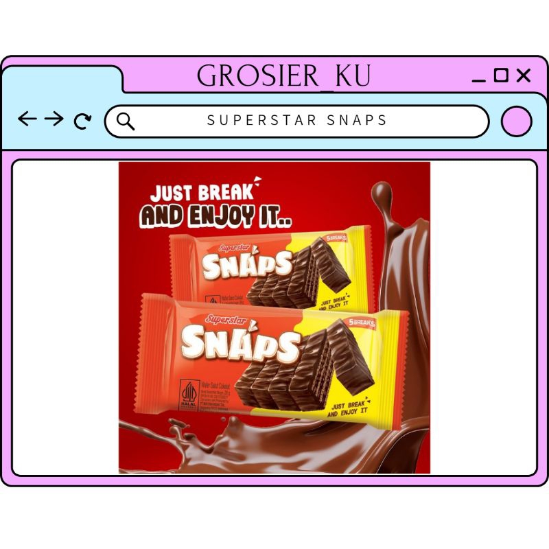 

superstar snaps rasa coklat (12pcs × 28gr) wafer stik coklat (ready makassar)