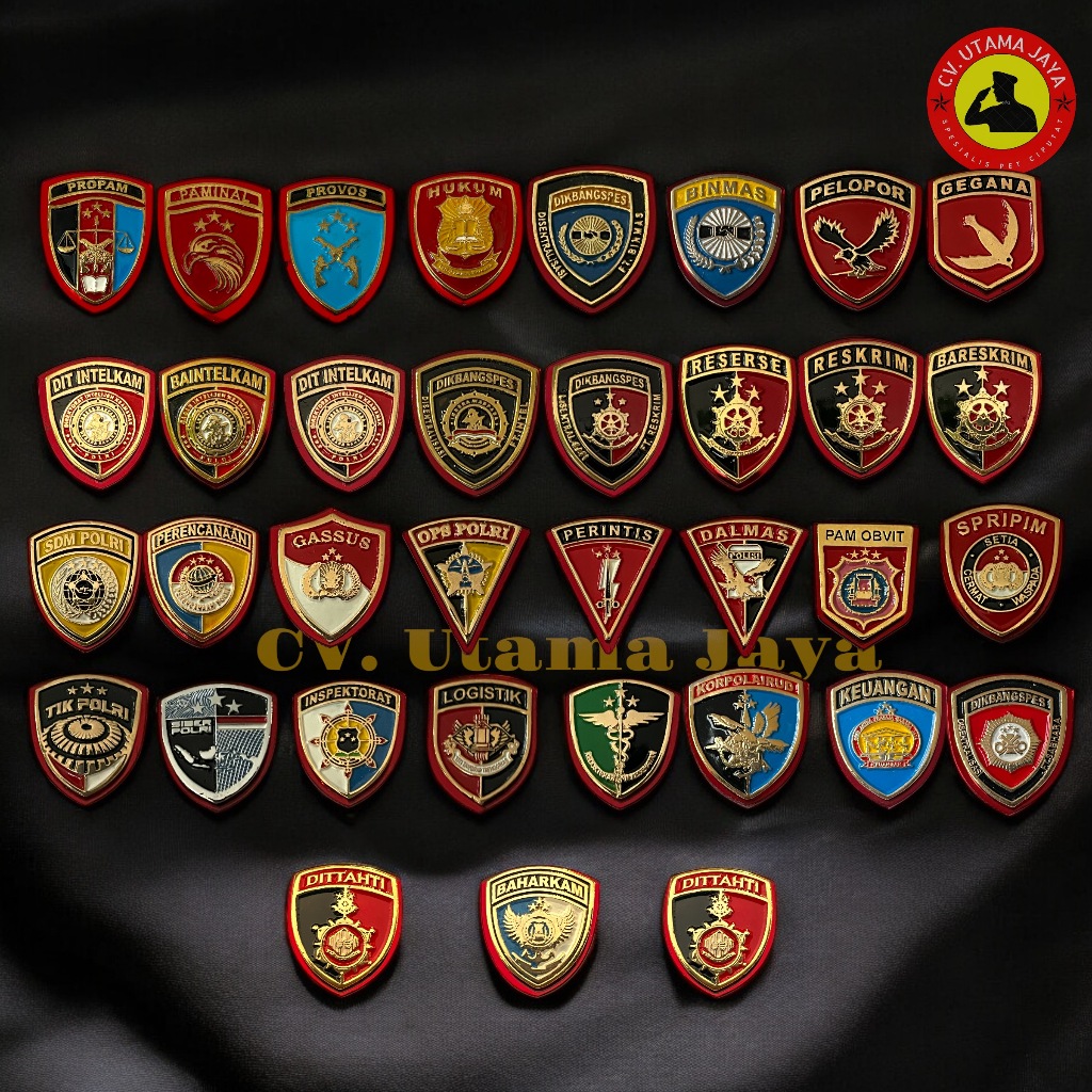 Pin Brevet Wing Tanda Stuktur Polisi Polri Lengkap