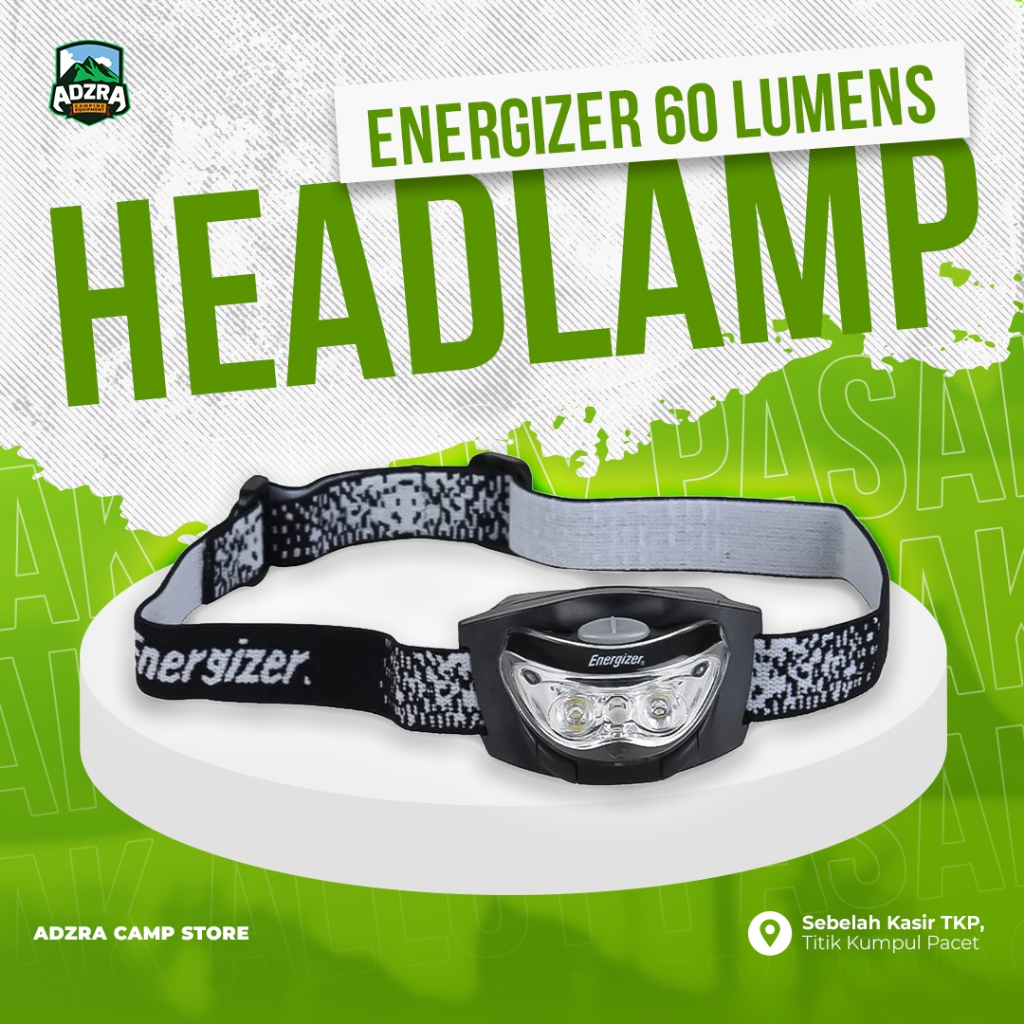 HEADLAMP ENERGIZER 60 LUMENS | Senter Kepala Energizer 3 LED| Headlamp Energizer | Headlight | Lampu