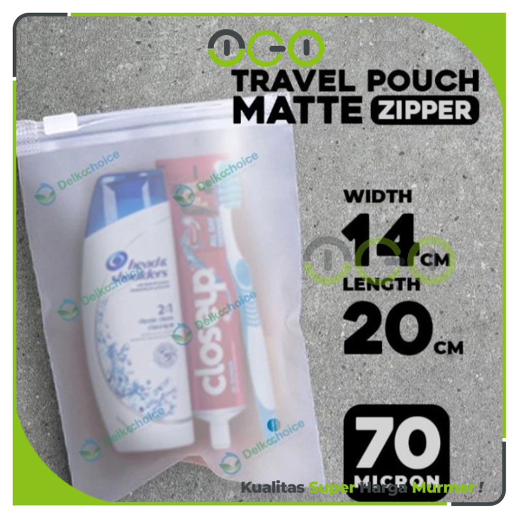 Plastik Travel Pouch Bag 14cm x 20cm - POTRAIT 70 Mic Zipper Premium Kantong Organizer Delkochoice