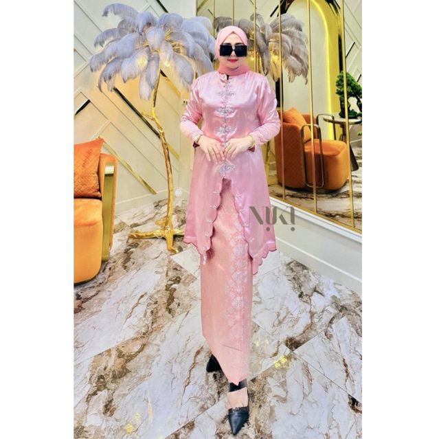 Set Kebaya Payet Premium | Set Kebaya + Rok Songket | Kebaya Tunik Payet Terbaru Premium | Kebaya Mo