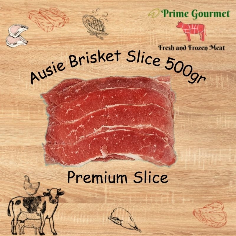 

Ausie Brisket Slice Premium 500gram / Beef Slice Tipis