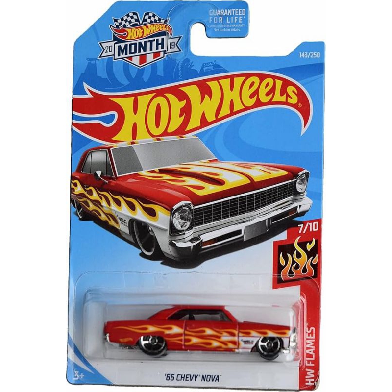 Hot Wheels '66 Chevy Nova Red Flames  Edition 2019