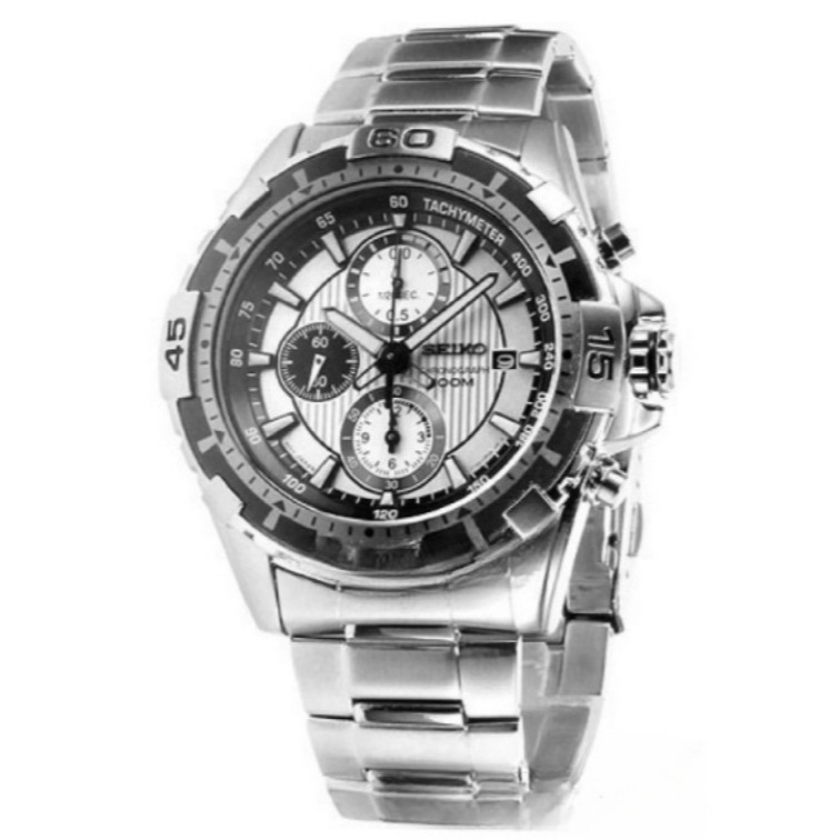 Seiko Chronograph SNDC15P1 Stainless Steel - Jam Tangan Seiko Original