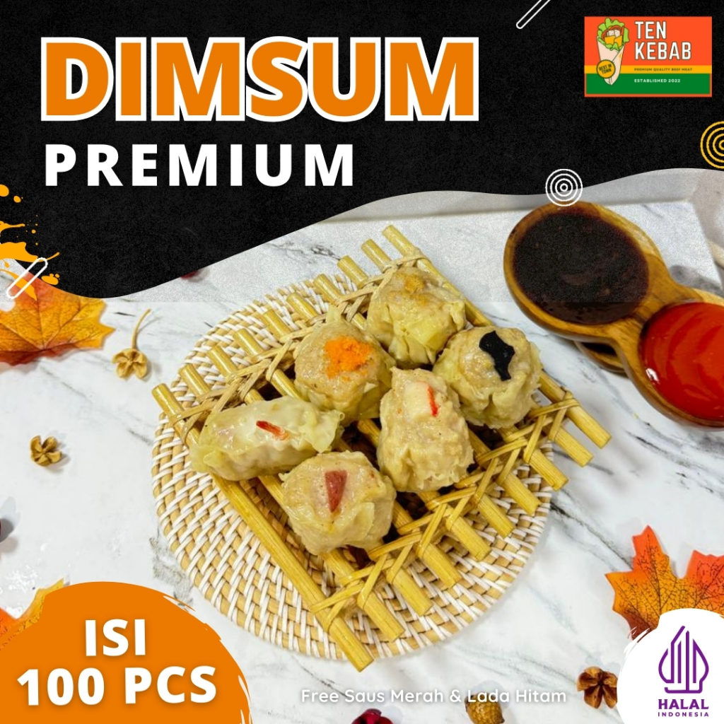 

Dimsum Ten Siomay Mix Ayam Frozen 100 pcs Free Saus Merah & Lada Hitam Halal