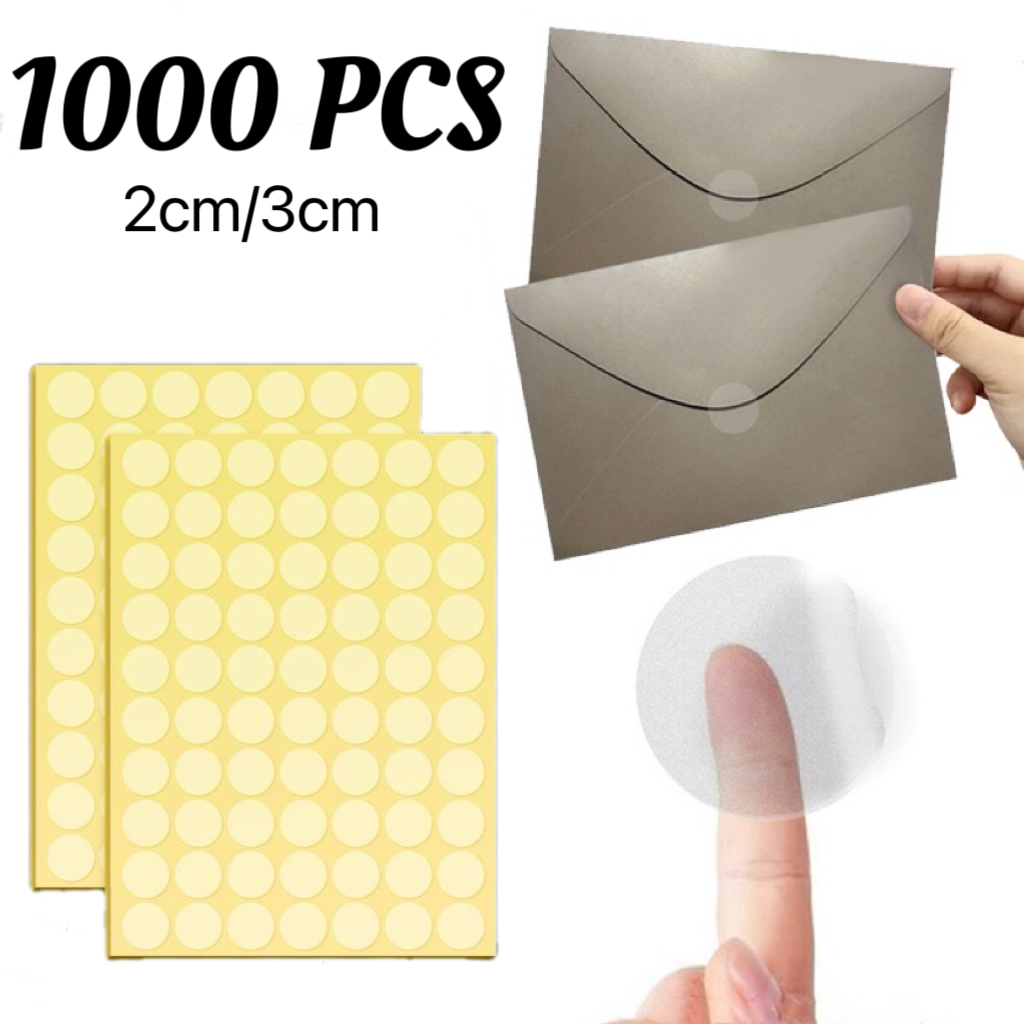 1000pcs Sticker Segel Bulat Sticker Segel Kotak Anti Aitr Sticker Segel Transparan 2/3cm Sticker Seg