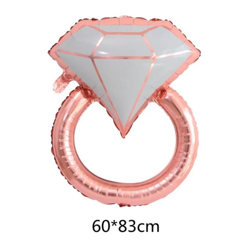 BALON FOIL CINCIN ROSEGOLD BESAR BARU polos ring rose gold pink bridal shower bride to be bacheloret