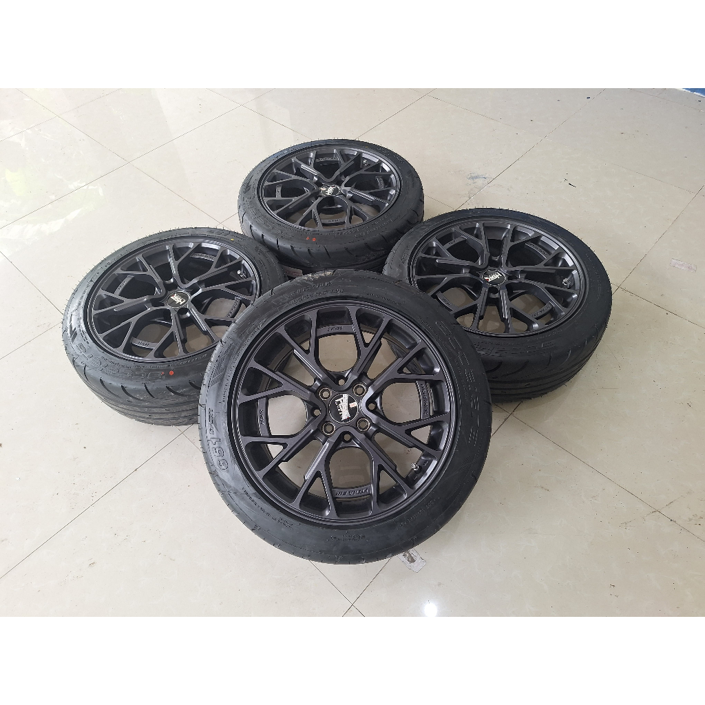 Velg Mobil bekas Ring 16 Lubang Baut 4 FE01 HSR R16X7 H8X100-114,3 ET42 BAN 195 50 R16