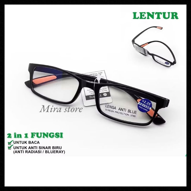 Kacamata Baca Plus Frame Lentur +0.50 sd +4.00