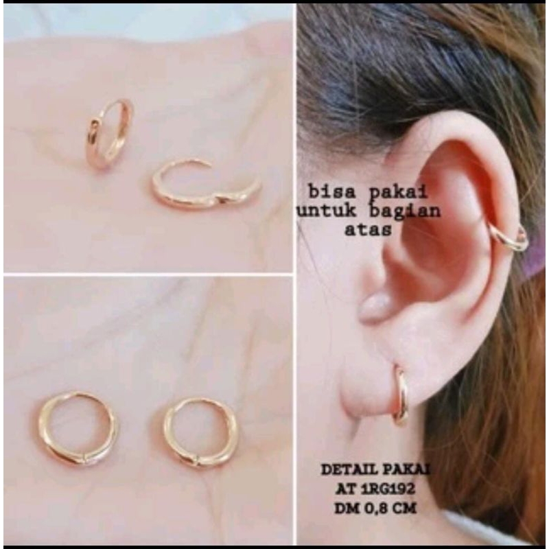 Anting bulat titanium  anti karat