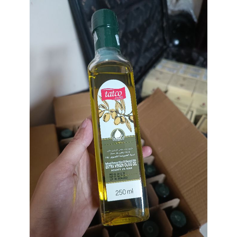 Minyak zaitun tatco original botol kaca 250 ml/ extra virgin olive oil refined pomace