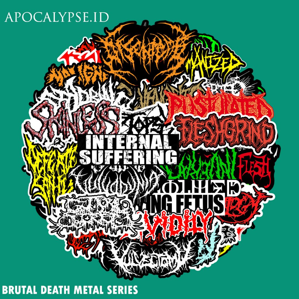 

sticker pack BRUTAL DEATH METAL series #1 - DISGORGE / GORGASM / BRODEQUIN / DEVOURMENT / VISCERAL DISGORGE / ABOMINABLE PUTRIDITY / KATALEPSY