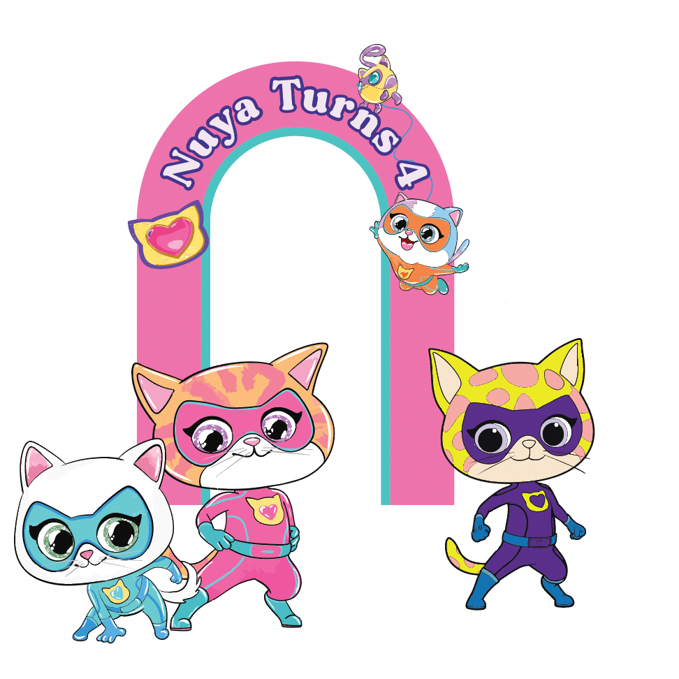 PAKET SUPER KITTIES DEKORASI BACKDROP / DEKORASI ULANG TAHUN ANAK / STANDING KARAKTER ULANG TAHUN AN