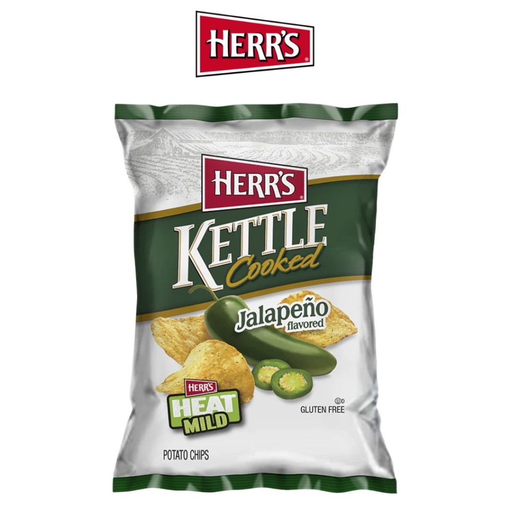 

HERR'S KETTLE POTATO CHIPS JALAPENO 142gr herrs original snack